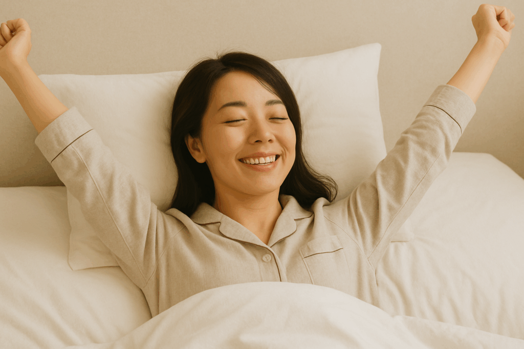 睡眠の質があがり寝起きがいい女性